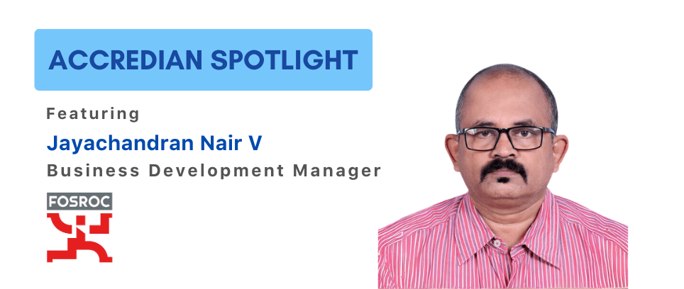 In talks with Jayachandran from Fosroc Chemicals