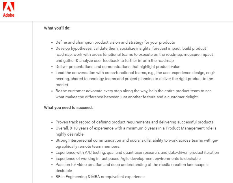 Adobe Senior Pm Job Description - Accredian Blog